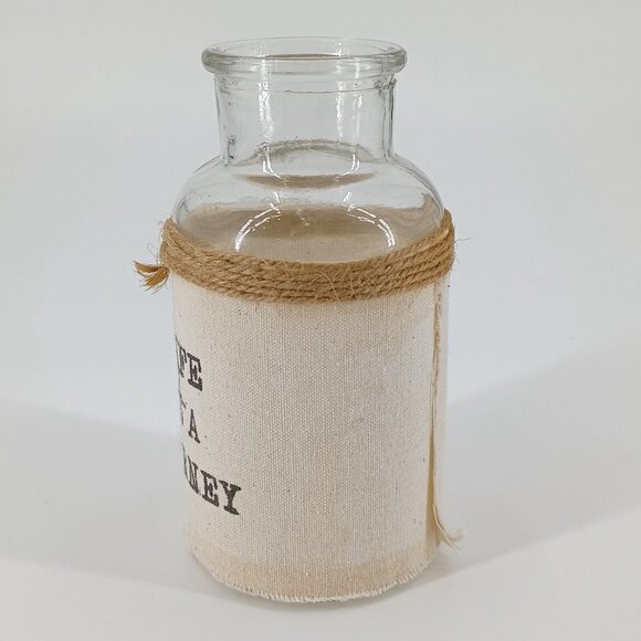 Life is a Journey Bottle With Burlap Wrap & Twine Cottagecore Home Decor Glass - Picture 5 of 11